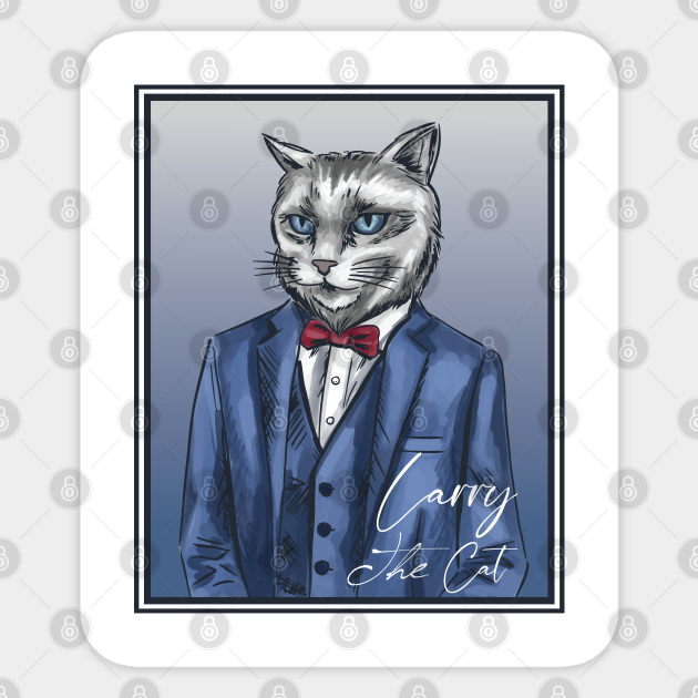 Larry The Cat Larry The Cat Sticker TeePublic